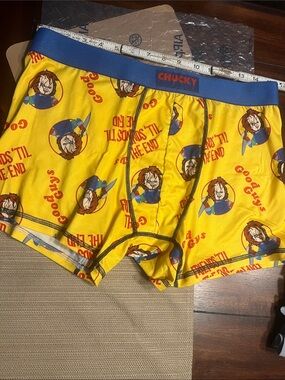 .13. Chucky Yellow Graphic Boxer Briefs - Licensed Men’s Underwear xl